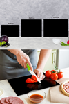 Kitchen Trend 3'lü Takım Cam Kesme Tahtası Siyah Cam Sunum Tahtası